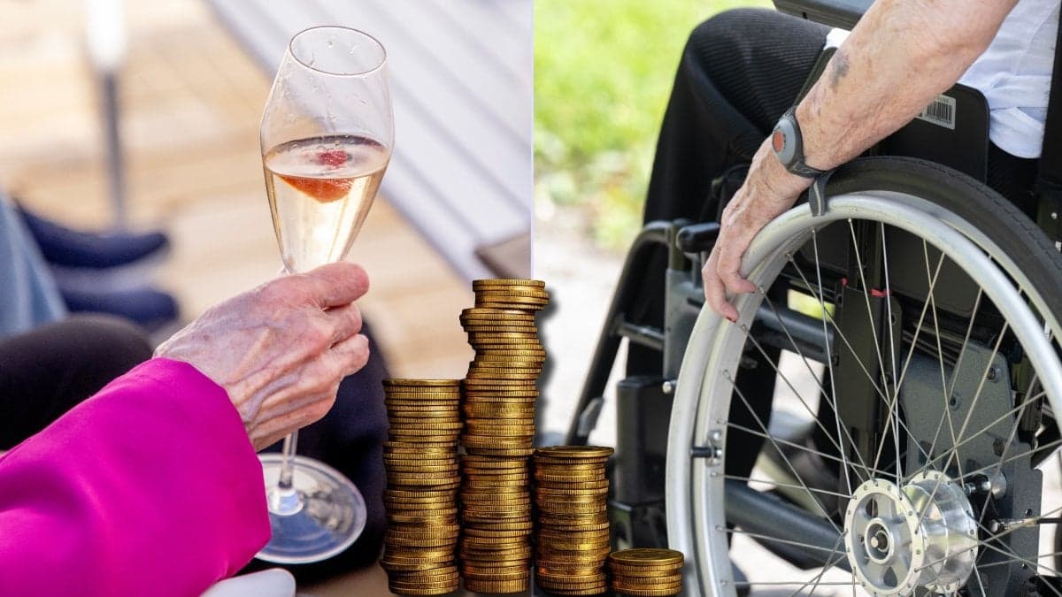 Pensionär och rullstol.