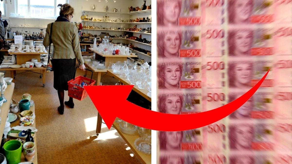 Second hand affär och nya sedlar