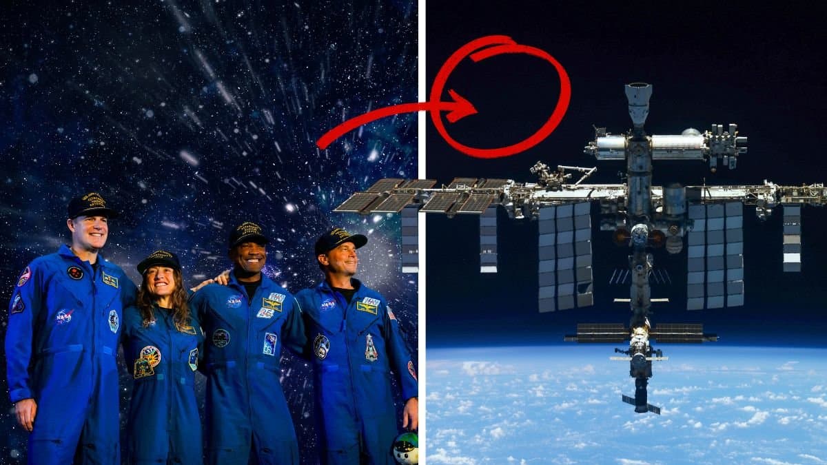 Rymden och en sattelit.