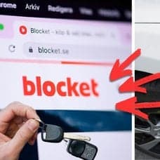 Blocket bild och ladda en elbil.