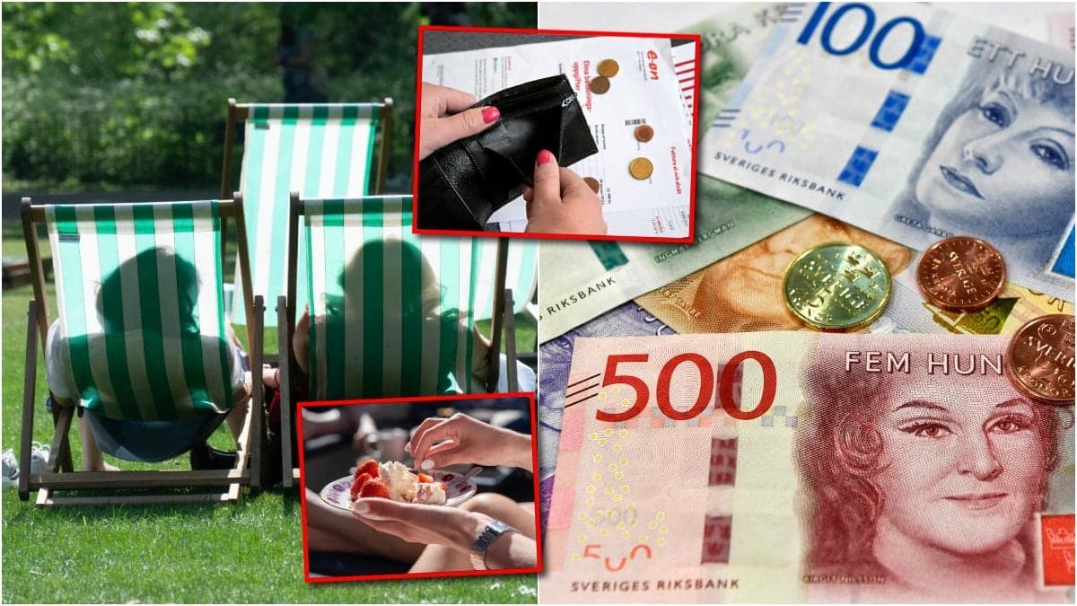 Semester i solstol, pengar och plånbok.