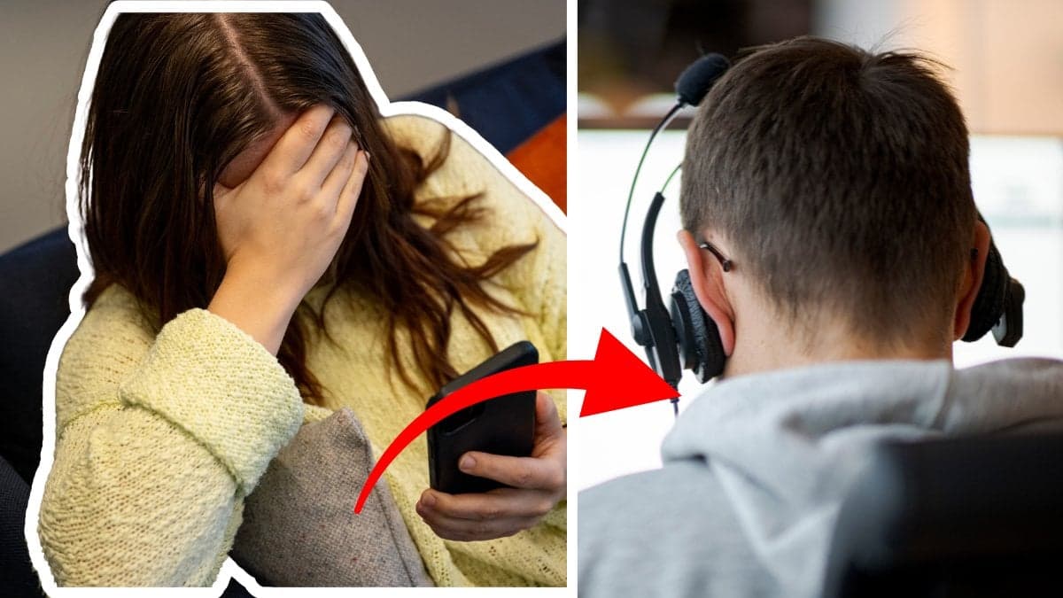 Ledsen Kvinna Röd Pil Man