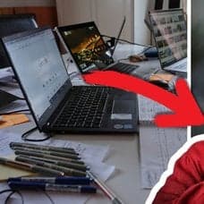 Dator och äldre dam.