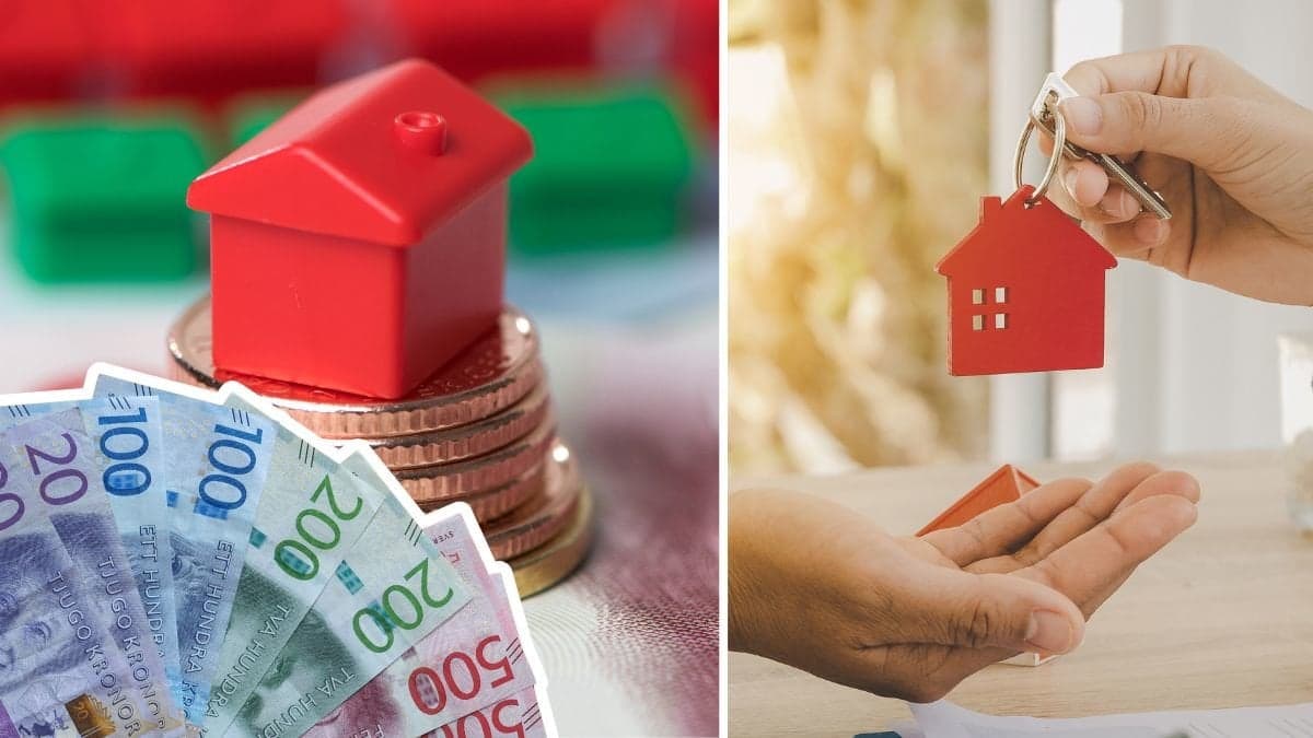 Hus, nycklar och pengar.