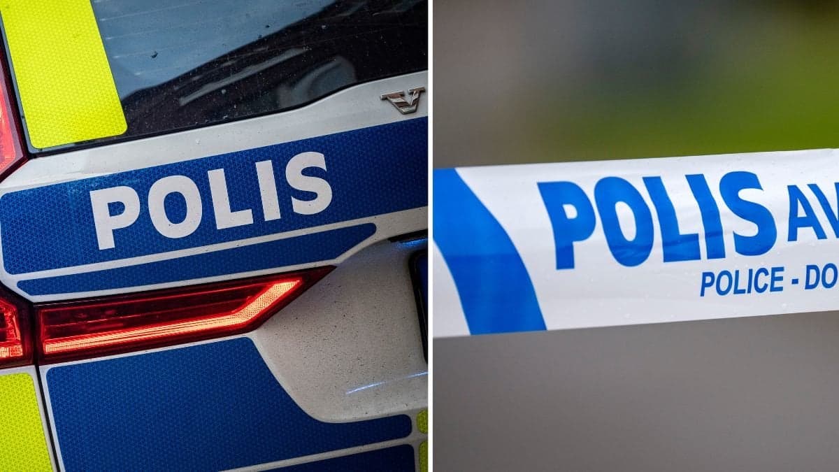 Polisbil och avspärrning
