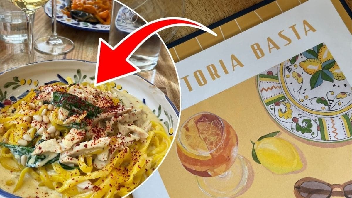 Bilder på Bastas pasta och meny.