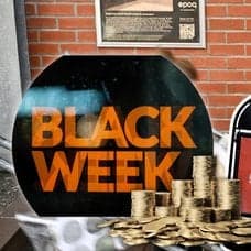 Black friday, cyber monday, black week.