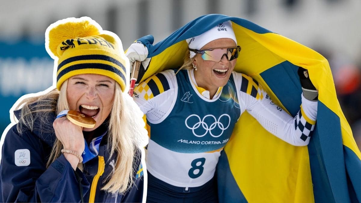 Frida Karlsson med sitt OS-guld.