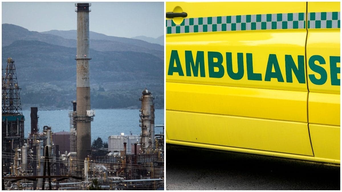 oljeraffinaderi och ambulans
