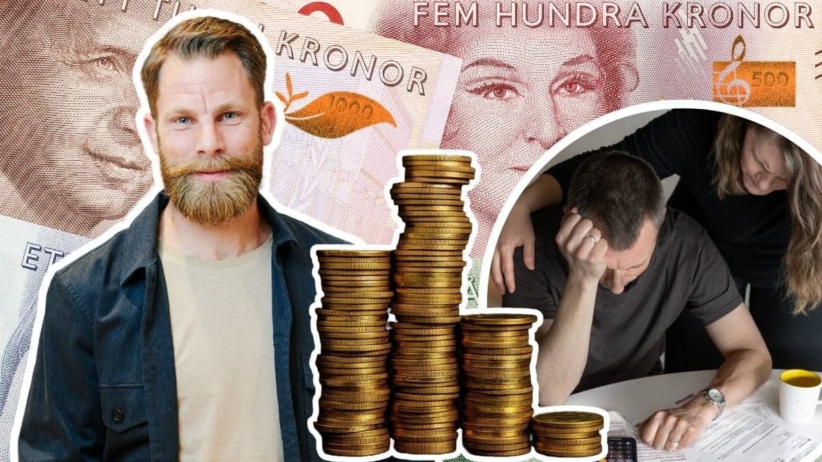 Magnus Hjelmér och ett par med räkningar