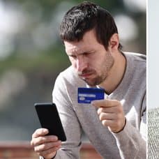 Man med kort och BankID