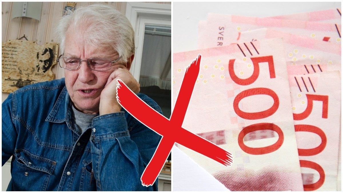 En bekymrad äldre herre och en massa 500-lappar.