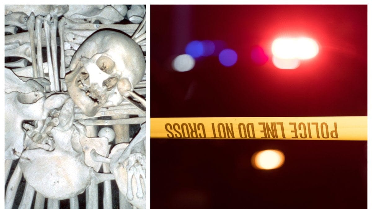 Bilden föreställer inte skelettet som hittades i dödsboet.