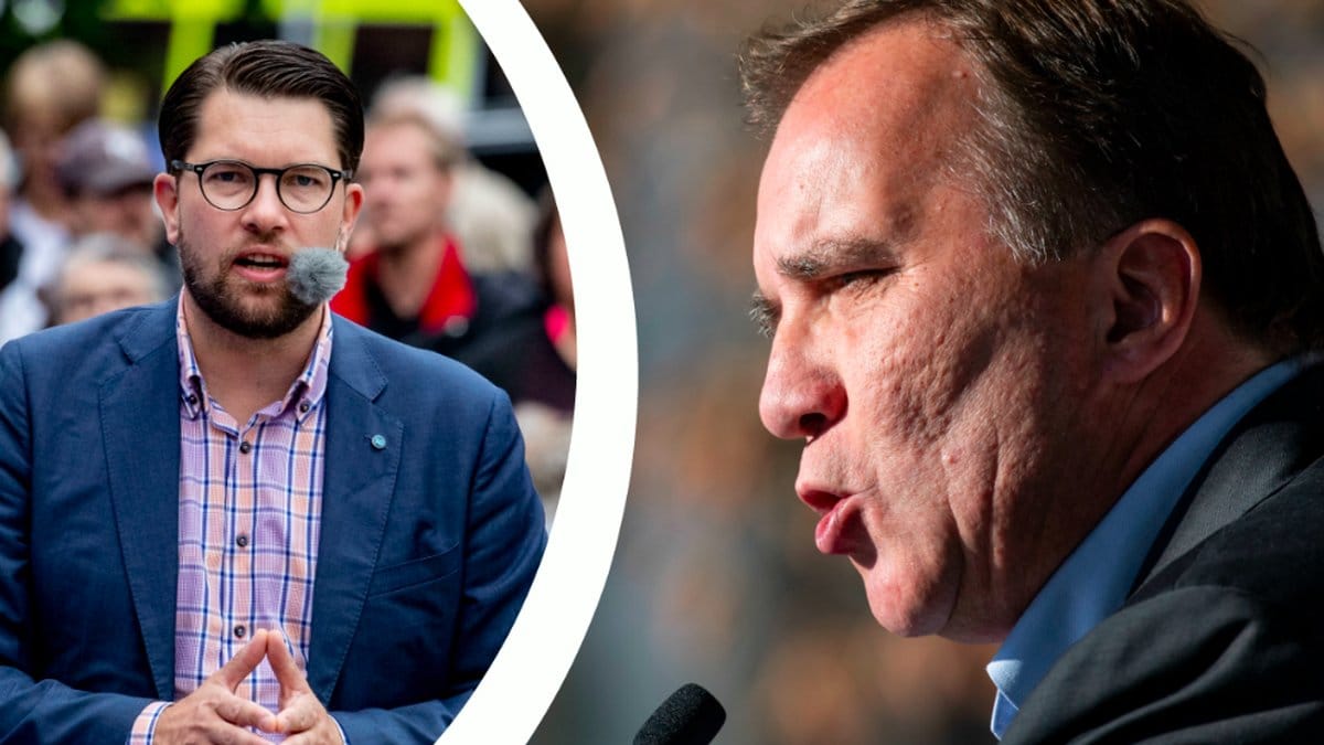 Jimmie Åkesson och Löfven. Montage