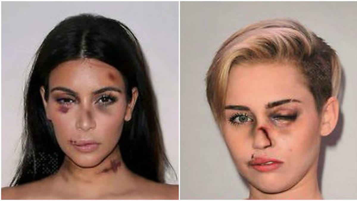 lampanj misshandlade kändisar kim kardashian miley cyrus