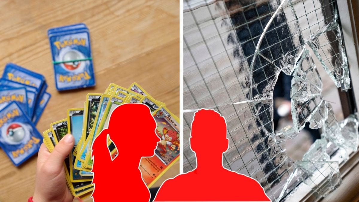 Bild på Pokémonkort och inbrott.