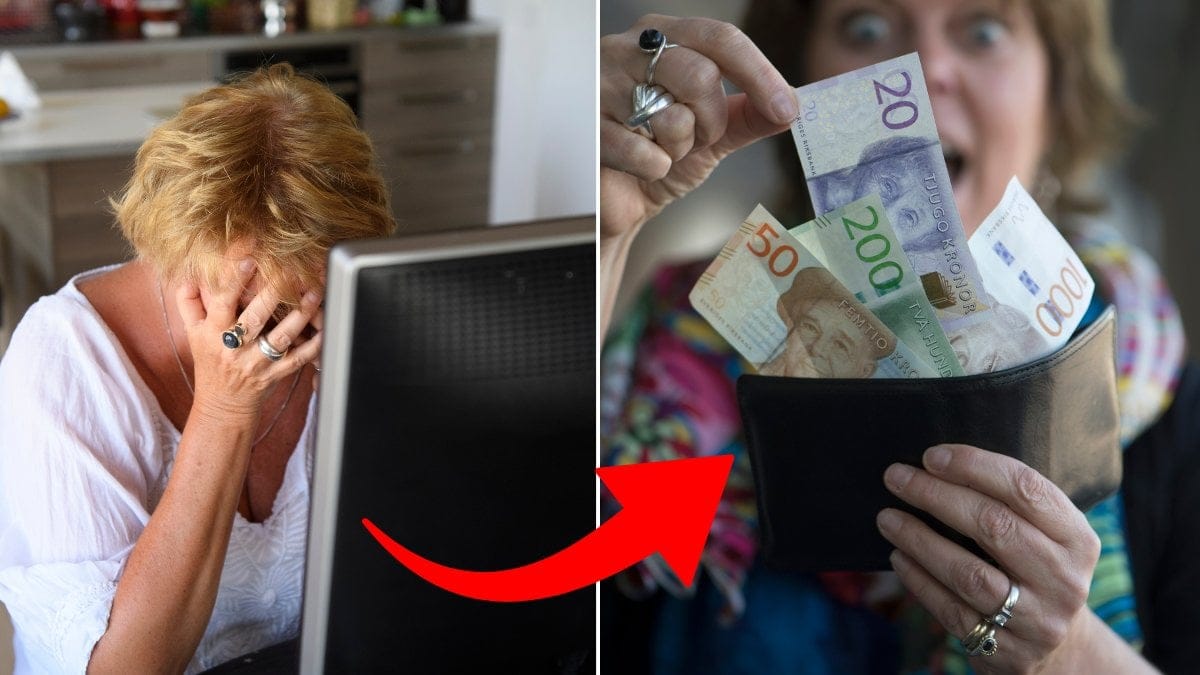 Ledsen kvinna och kvinna med pengar