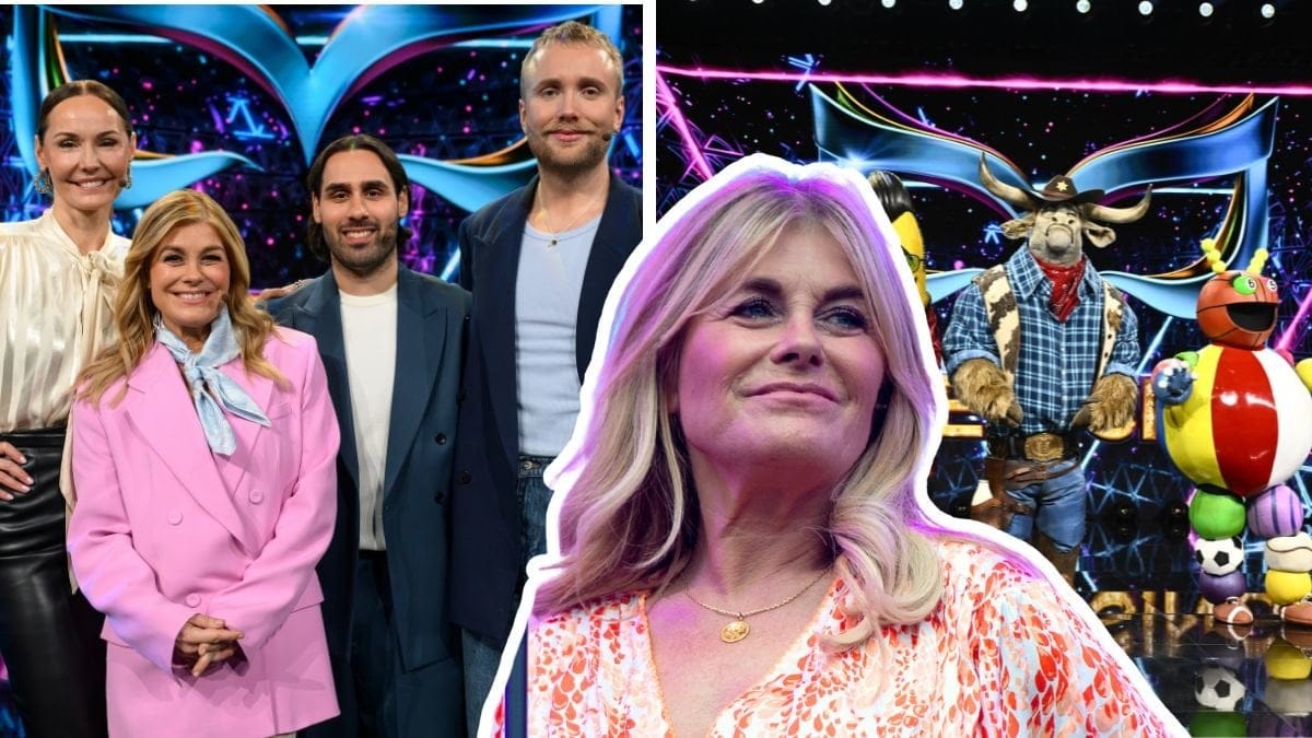 Panelen i Masked Singer och maskerna och Pernilla Wahlgren