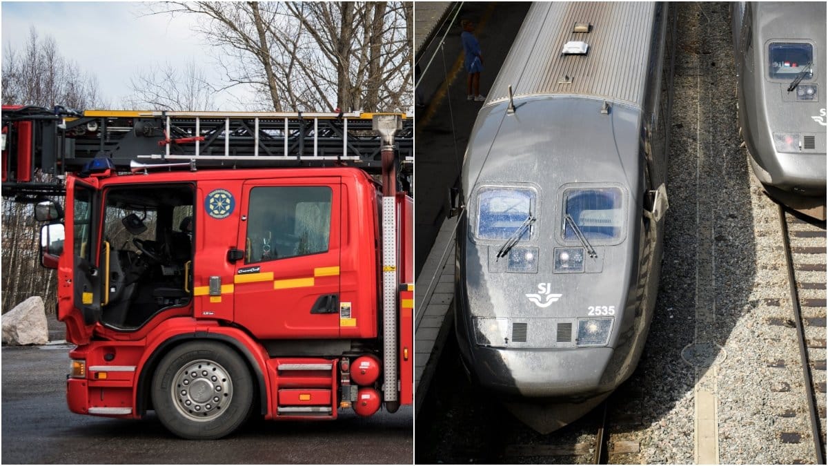 Larm om brand på tågmellan Malmö till Stockholm. 