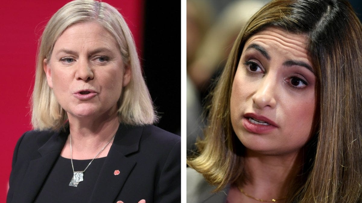 Magdalena Andersson (S) och Nooshi Dadgostar (V)