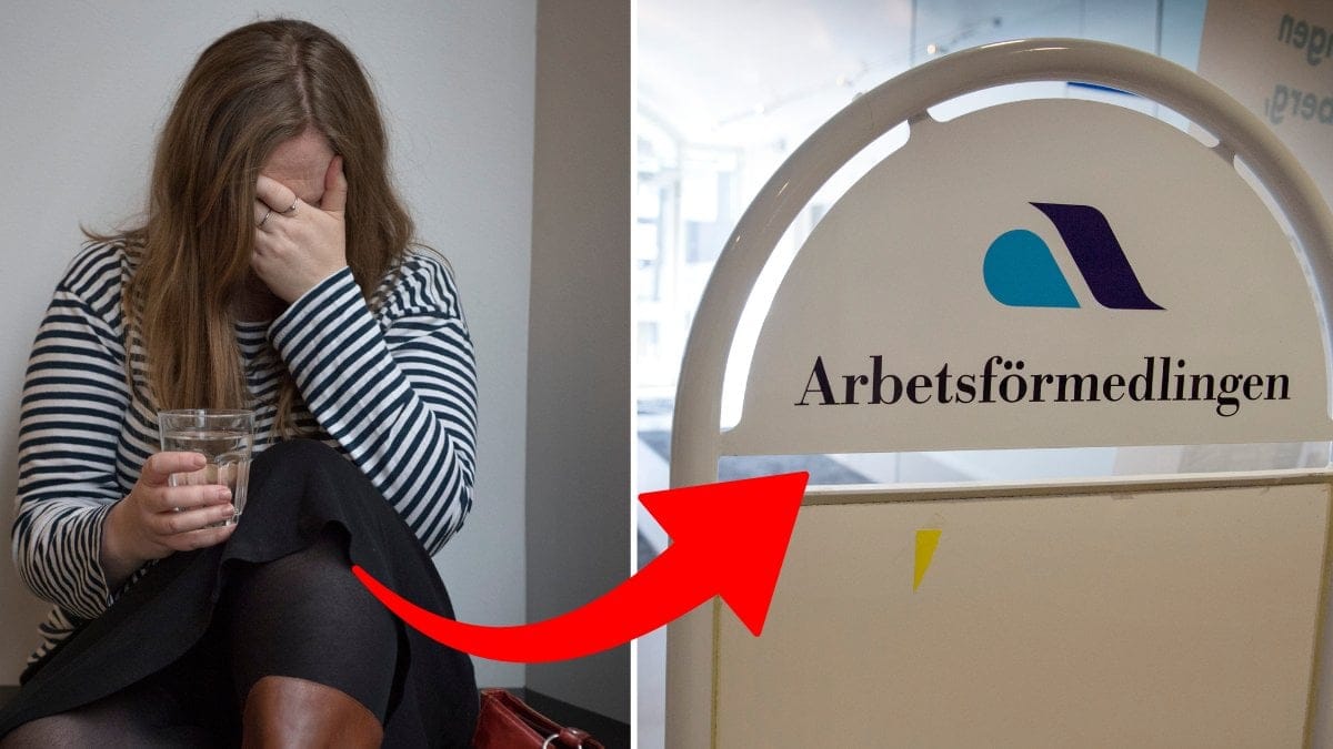 ledsen kvinna och arbetsförmedlingen