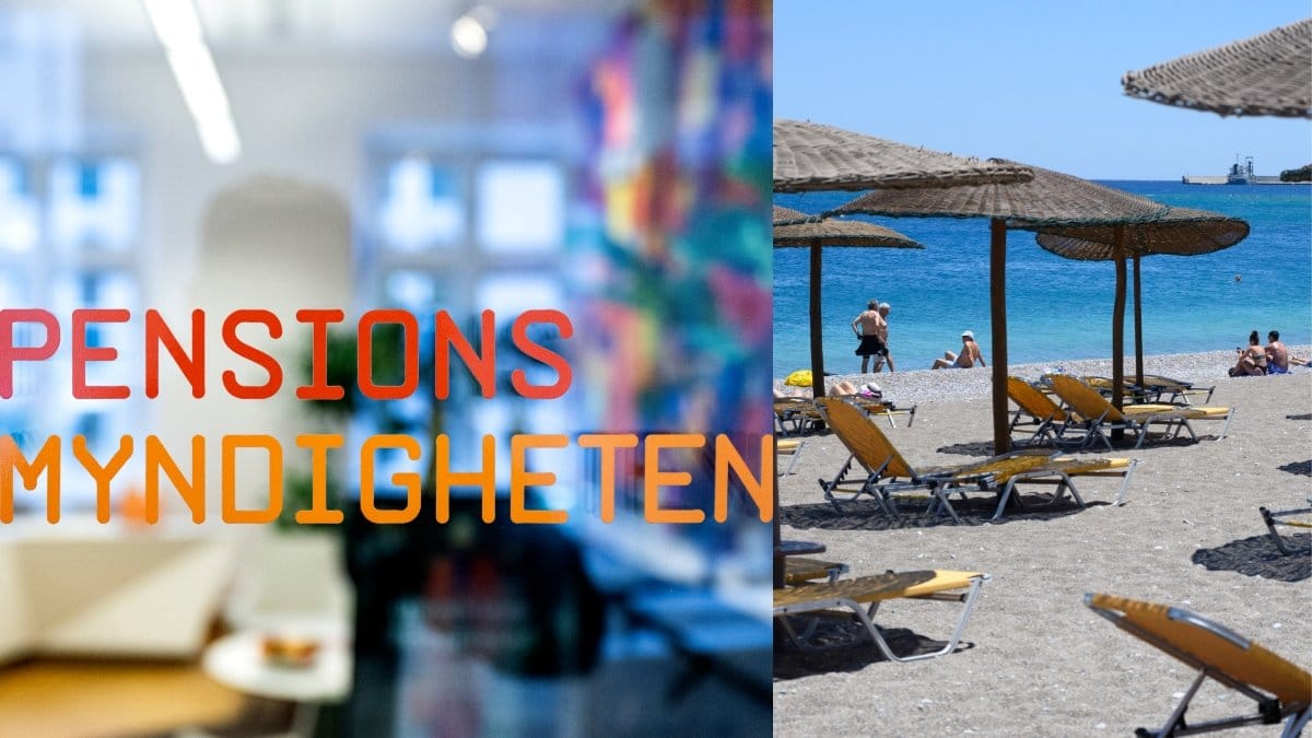 Pensionsmyndigheten och sandstrand