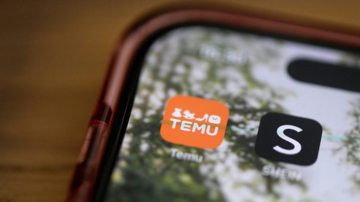 Shein och Temu appikoner på en mobilskärm.