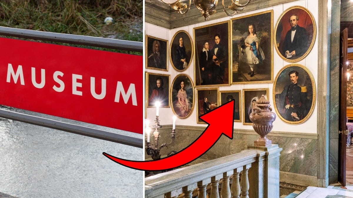 Bild på en museiskylt och Hallwylska museet.