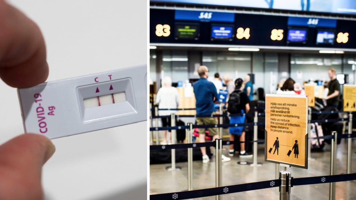 Test för covid-19 och Arlanda.