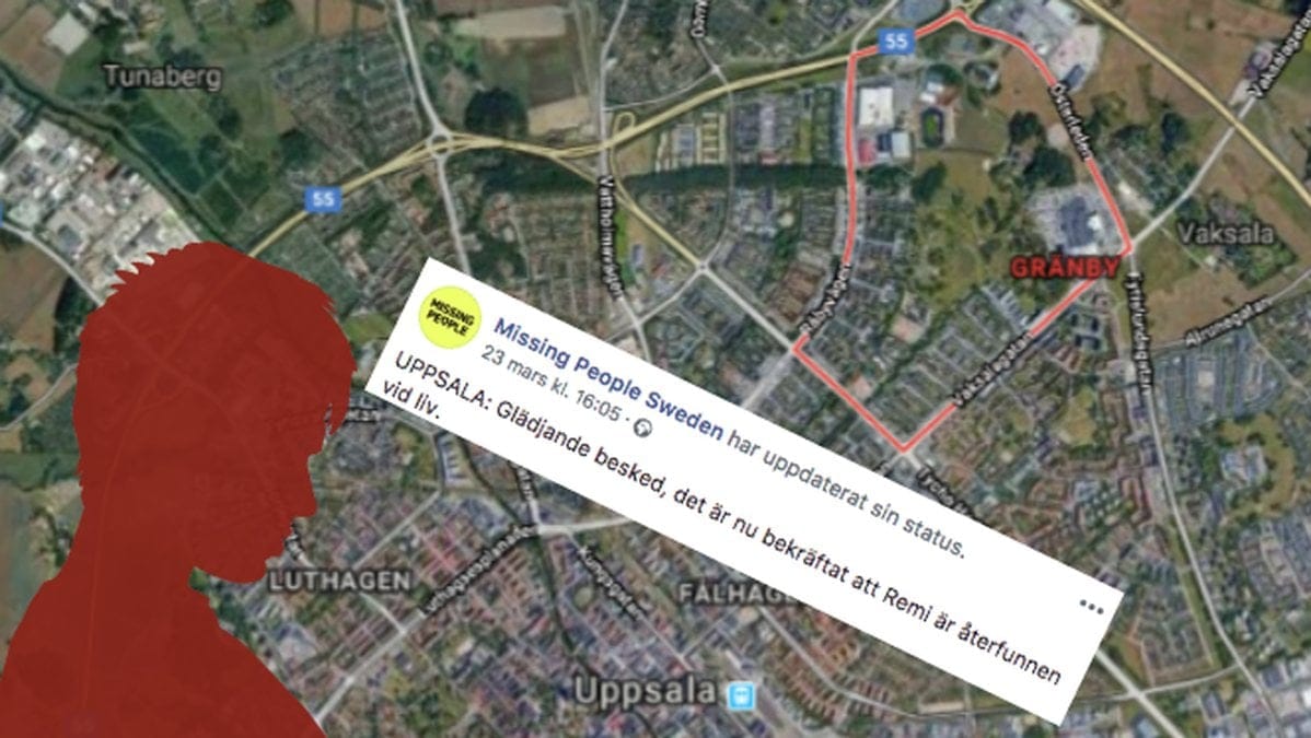 Siluett, Facebook-inlägg, karta uppsala