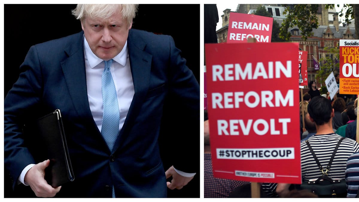 Boris Johnson hotar att utlysa nyval.