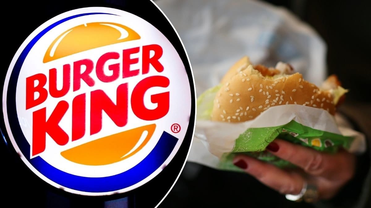 Burger Kings skylt och hamurgare.