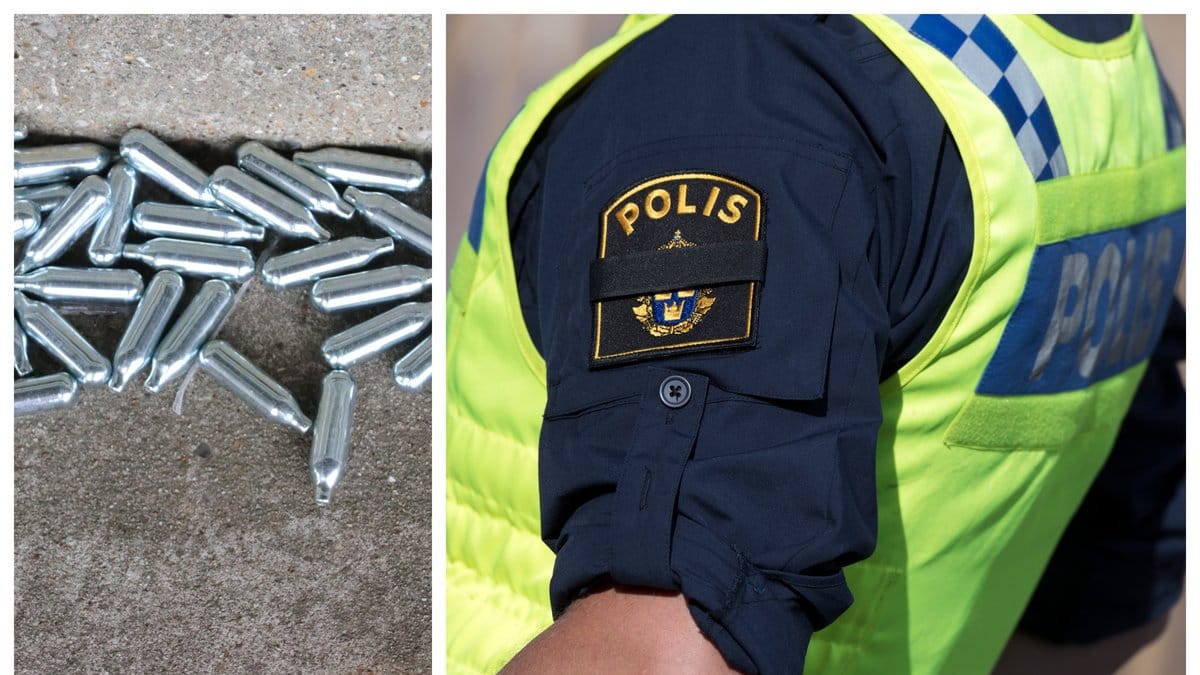 Lustgaspatroner har hittats vid skolor i Sundsvall.