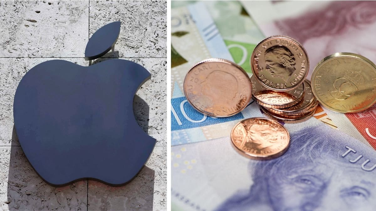 Apple och svenska kronor. 