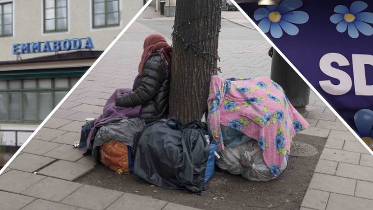 Emmaboda, person som tigger, SD