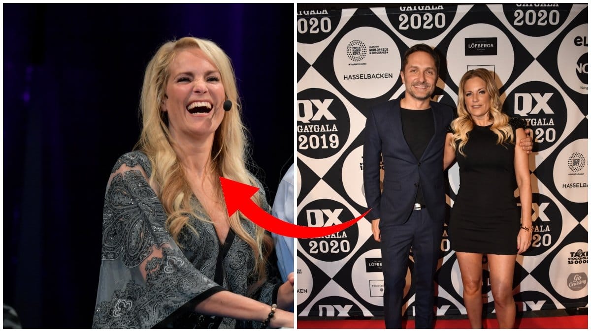 Laila Bagge syns skratta och le på en bild på en presskonferans. Jämte syns en bild där Laila och Roger Nordin står och ler mot kameror på röda mattan.