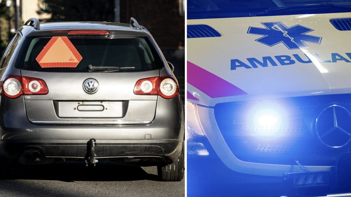 Tre skadade personer födes till sjukhus efter krock med A-traktor