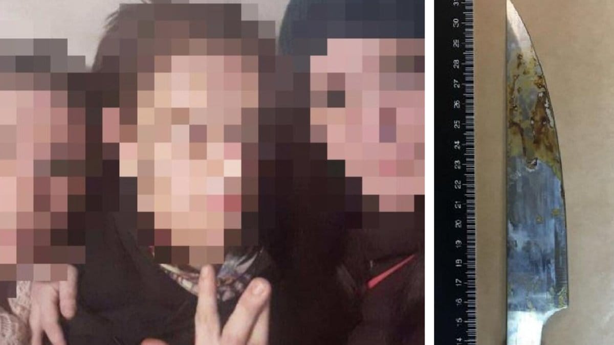 Den mördade kvinnan till vänster i bild, tillsammans med de misstänkta.