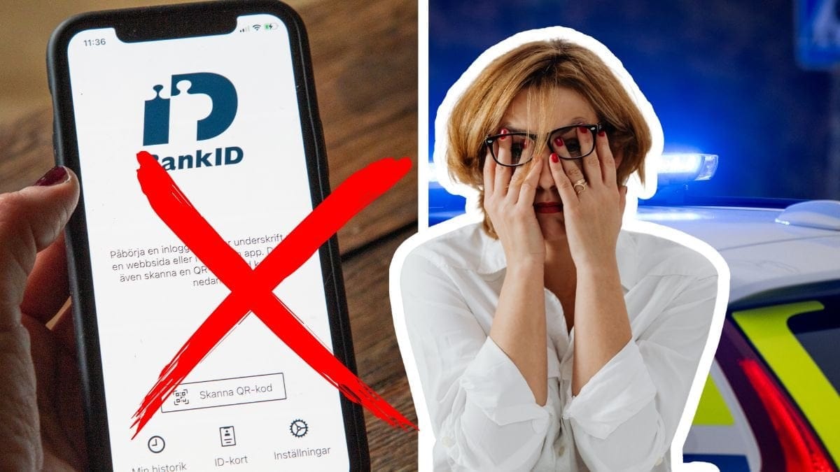 BankID, ledsen kvinna