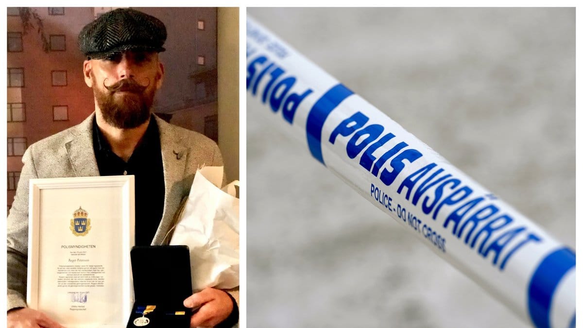 Roger Petersson, 46, har tilldelats en medborgarmedalj från polisen efter sitt ingripande.