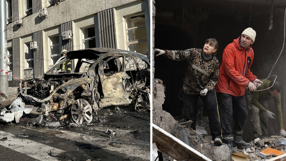 Bilder från explosioner i Kiev den 10 oktober.