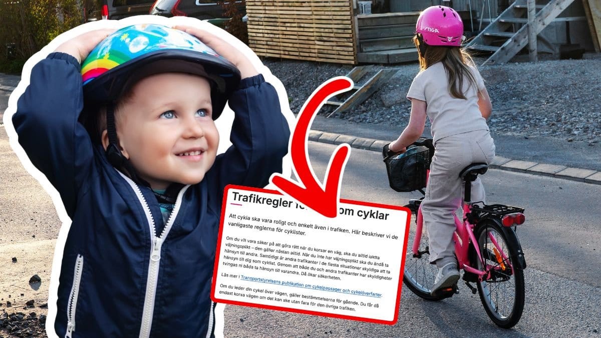 Pojke med cykelhjälm och flicka som cyklar