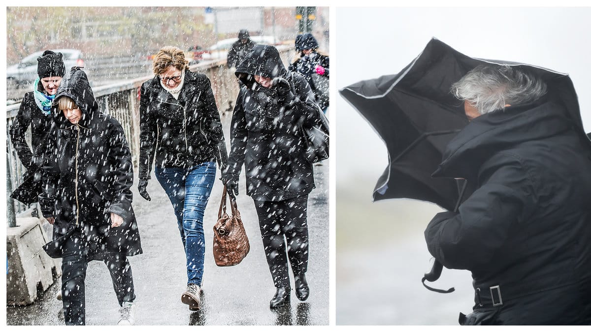 Här blir det snö och regn.