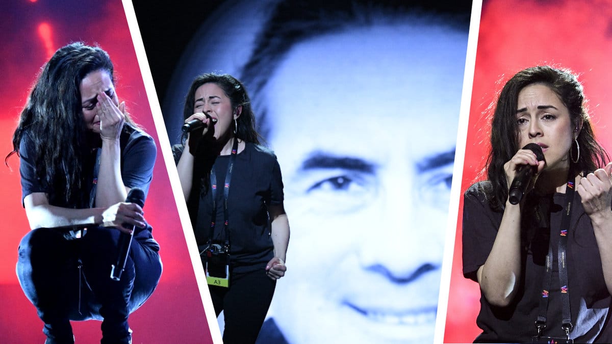 Barbi escobar på scenen i Melodifestivalen 