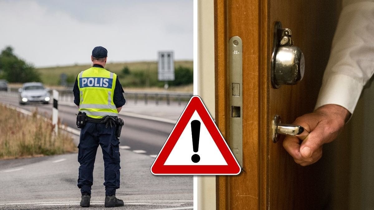 Poliskontroll och dörr.