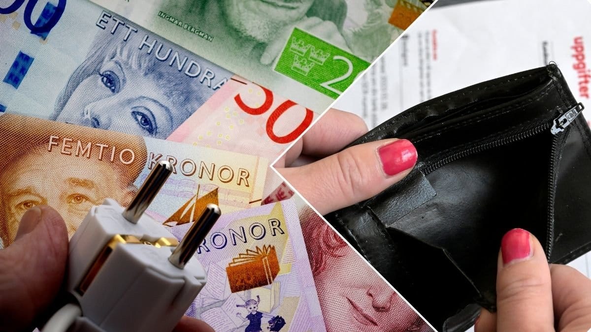 Pengar, sladd och en tom plånbok.