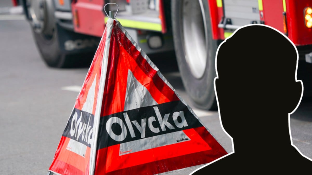 En man fotograferade skadade vid en olycka utanför Hedemora.