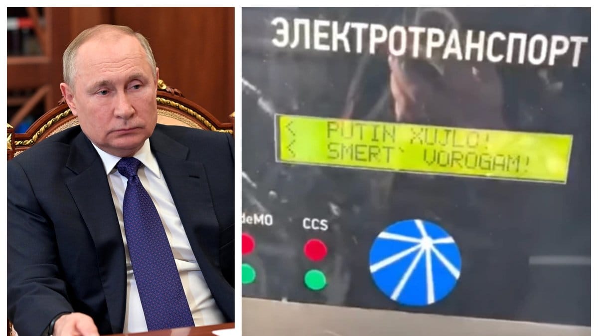 Vladimir Putin hånades på ryska laddstolpar.