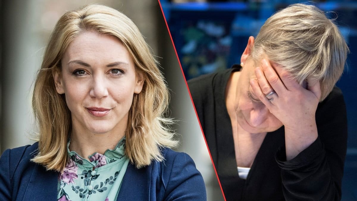 Ekonomen Frida Bratt och kvinna med hand i pannan.