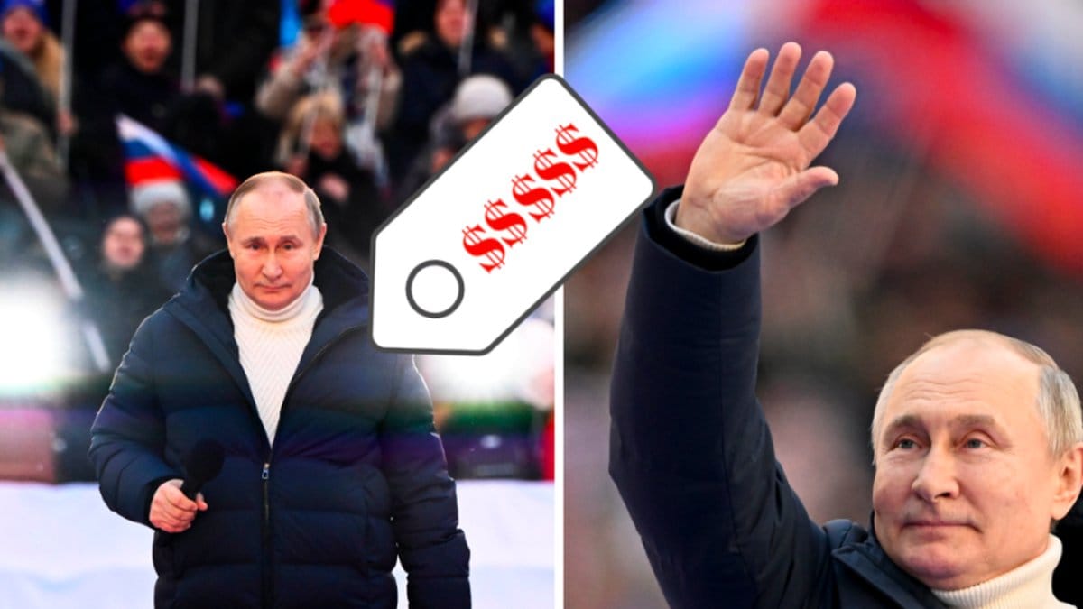 Putin bar lyxjacka vid talet – värd flera ryska årslöner